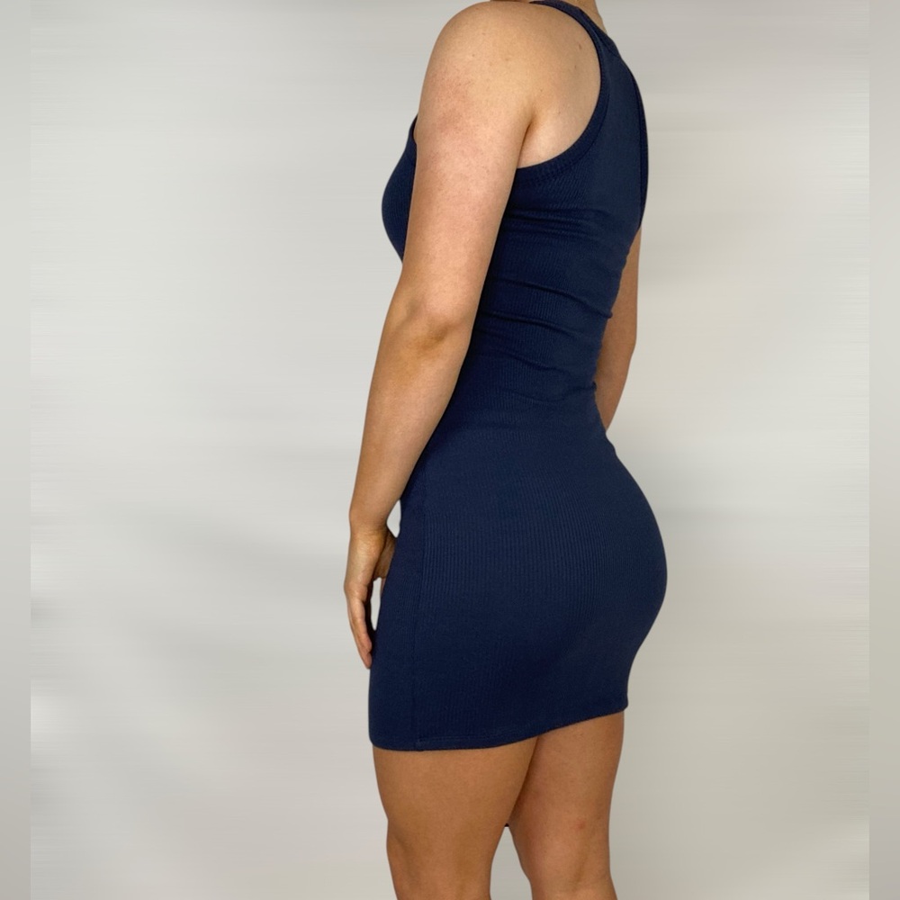 Skatie Navy Ribbed Racerback Mini Dress - Picture 3 of 7